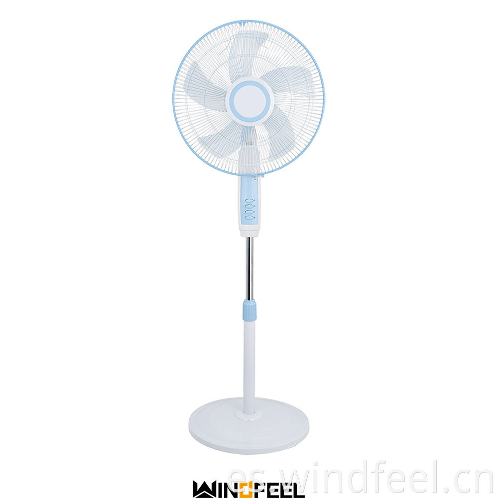 Ventilador de soporte de enfriamiento de aire de pedestal potente y cómodo de seguridad eléctrica oscilante de plástico grande de 16 pulgadas